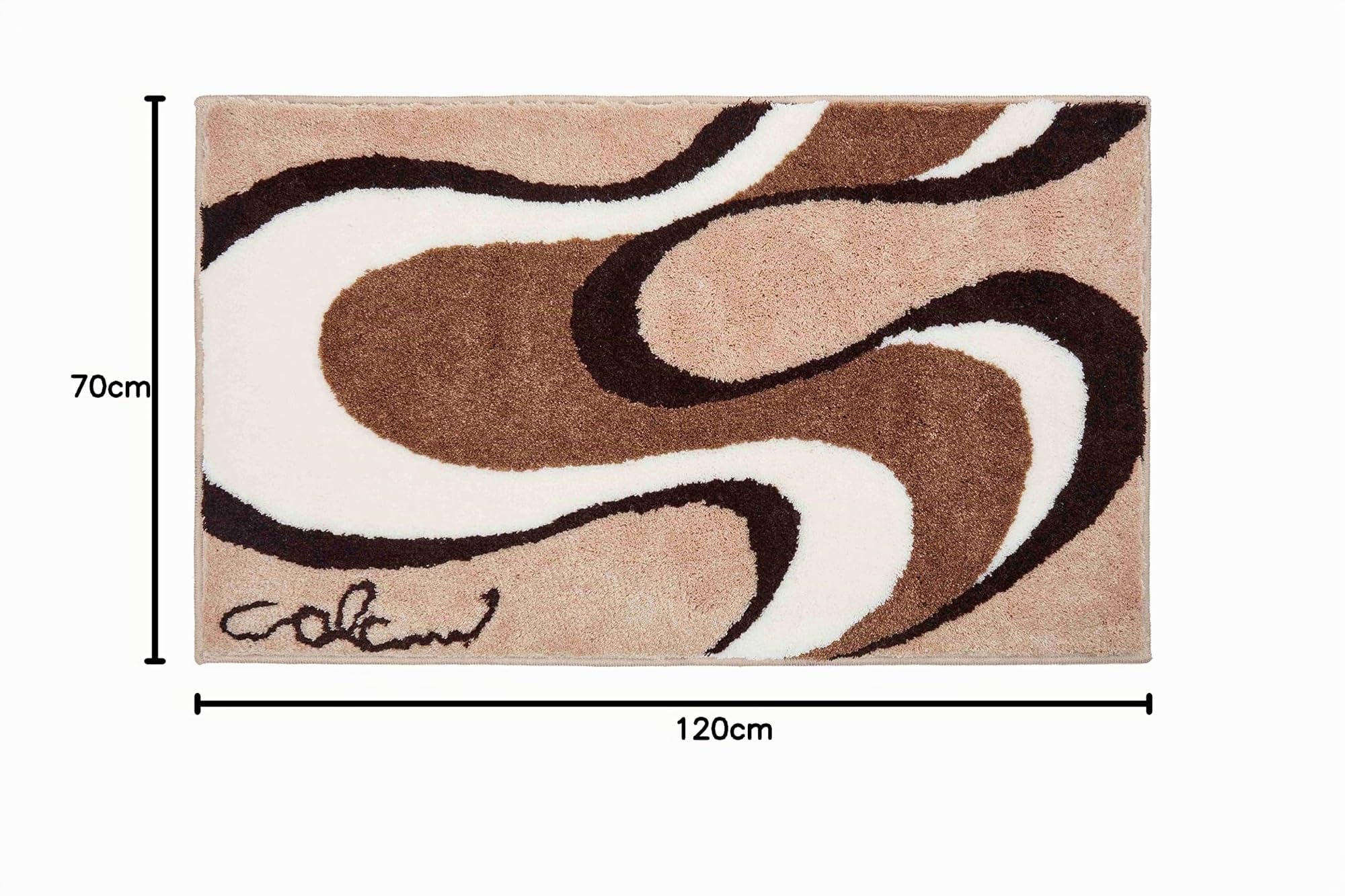 Grund COLANI Exklusiver Designer Badteppich 100% Polyacryl, ultra soft, rutschfest, ÖKO-TEX-zertifiziert, 5 Jahre Garantie, Colani 11, Badematte 70x120 cm, beige