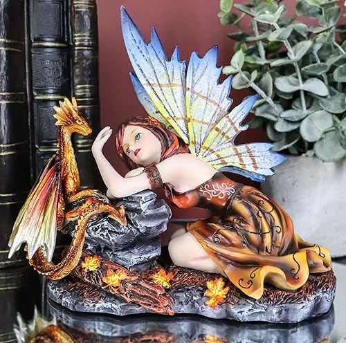 Miniatura 7 de Ebros Enchanted Friendship Beautiful Fairy with Baby Dragon Estatua Decorativa Mítica Fantasía Figura Coleccionable
