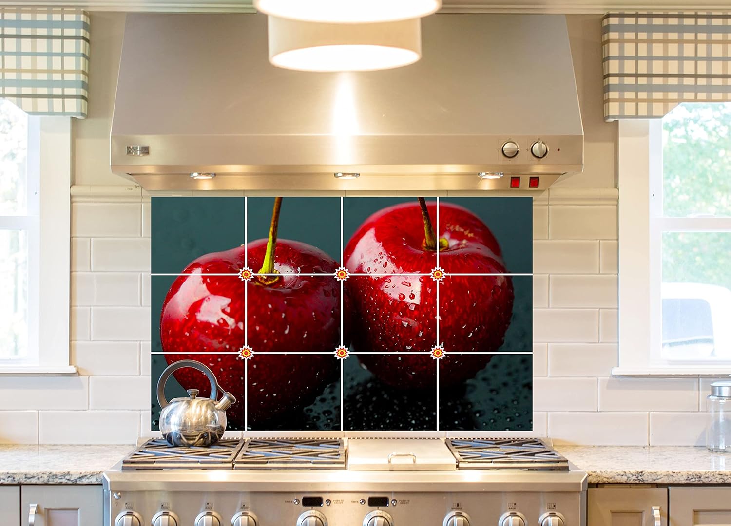 DivineDesigns™ Two Sweet Apples Kitchen Sticker, Tile Sticker 30 X 18