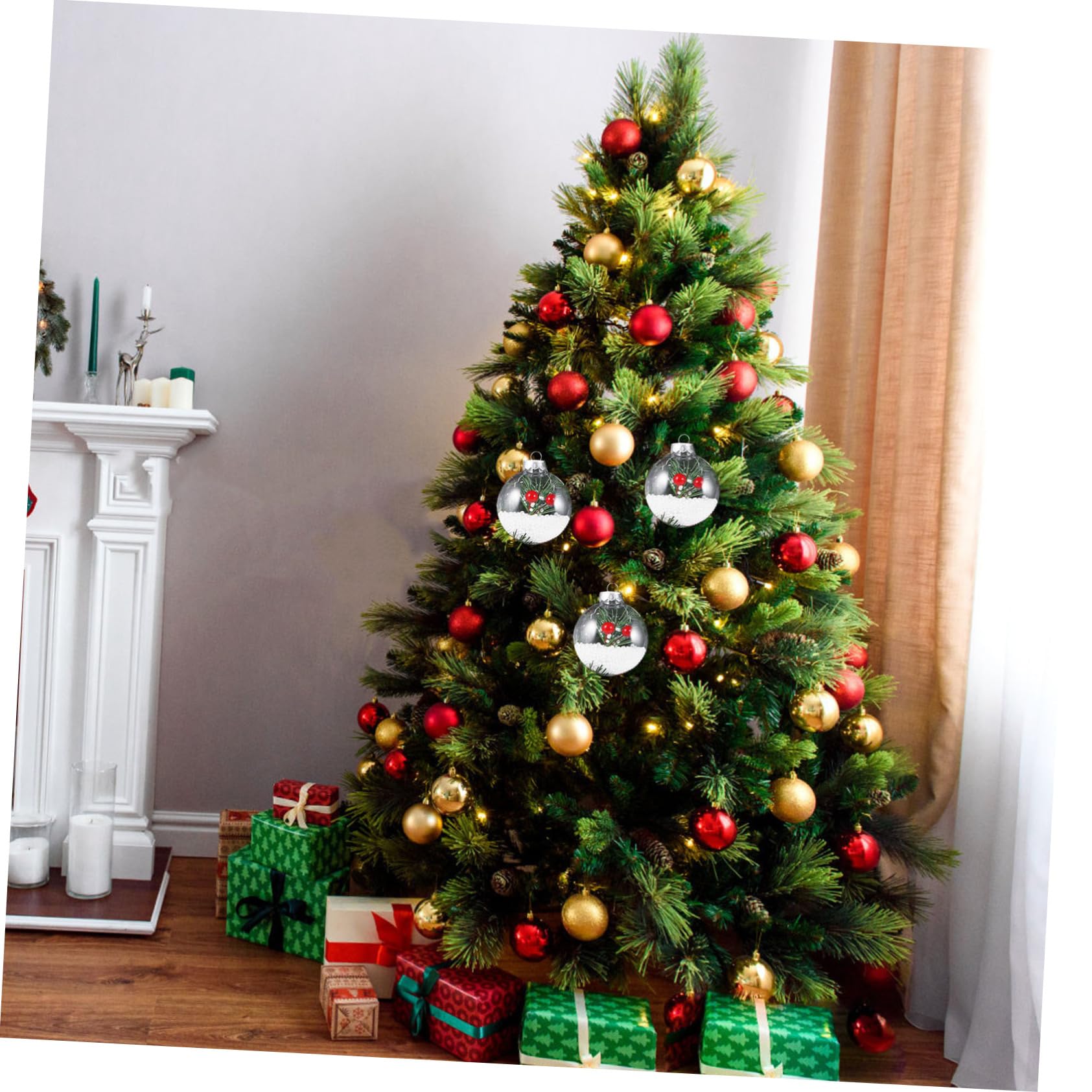 20pezzi Palline Di Natale Trasparenti Da Decorazioni Da Appendere All Albero Di Natale Ciondoli Per Feste Natalizie
