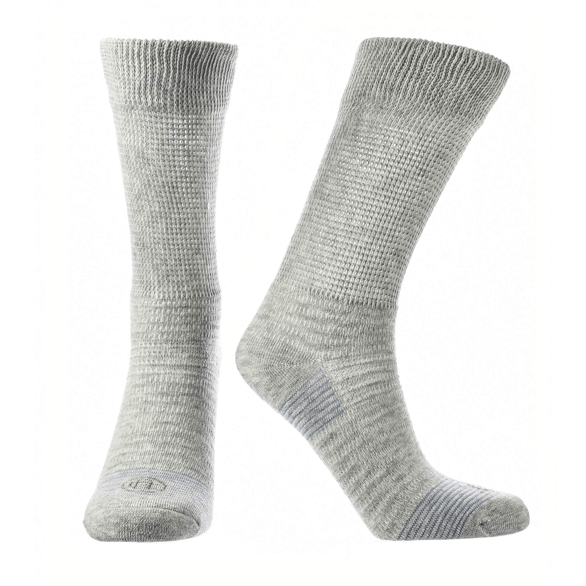 Doctor's ChoiceWomen's Diabetic & Neuropathy Crew Socks, Grey, Shoe Size 6-10