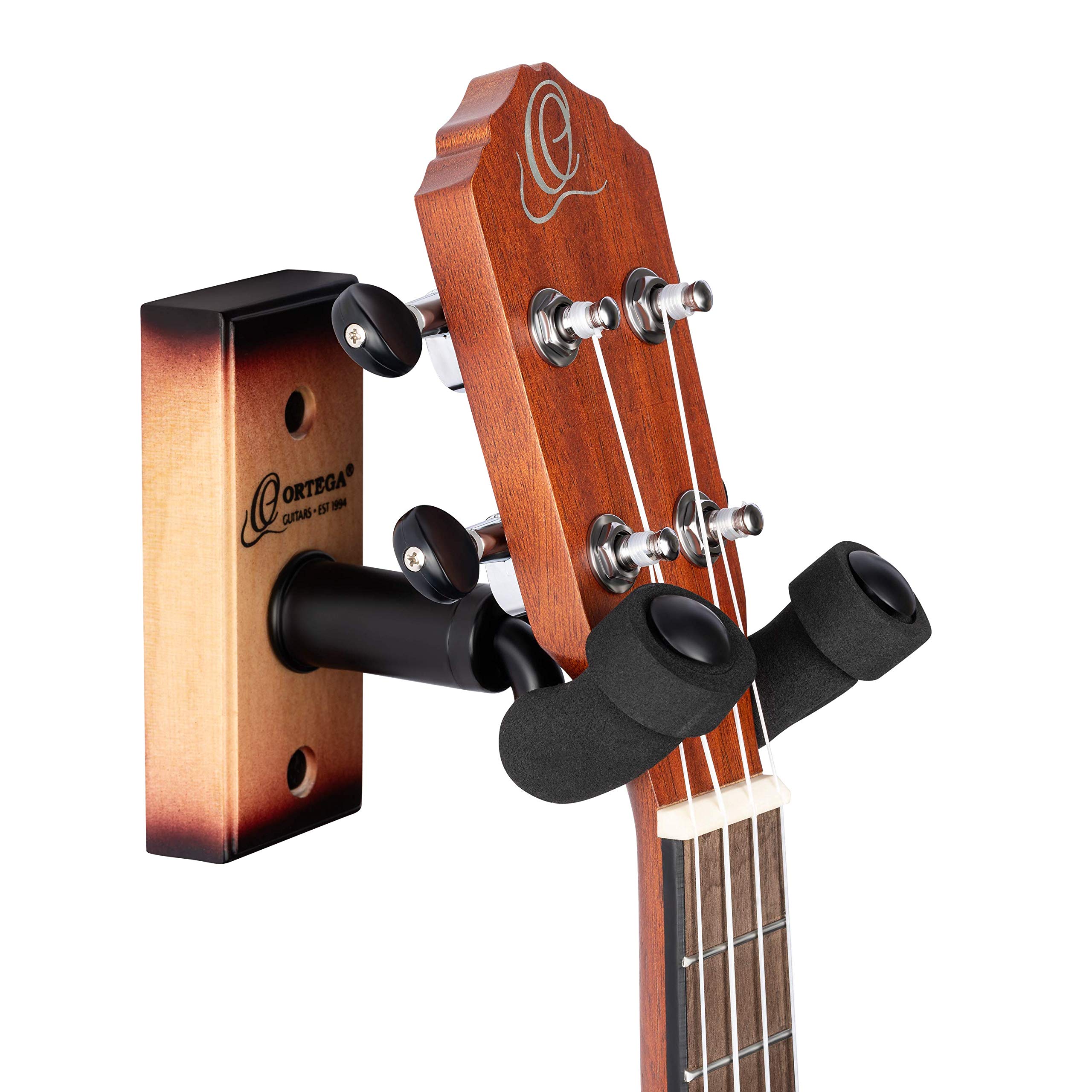 Ortega Guitars Ukulele Hanger Accessories - Wall Mount for Ukulele - Wood, Brown (OUH-1TSB), Tobacco Sunburst - Image 2