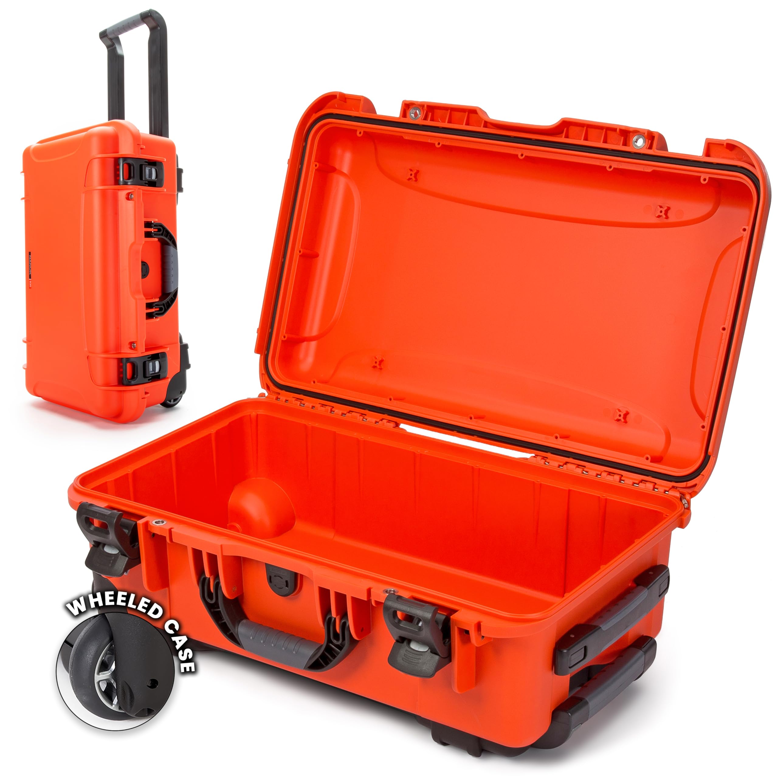 NANUK 935 Hard Case Empty - Waterproof with Wheels, 22"x14"x9" - Dustproof and Impact Resistant, Carry-On Approved for Most Airline - Orange