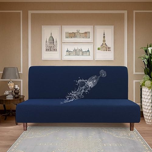 Vista 84 de Easy-Going Funda 100% impermeable para futón, con impermeabilidad doble para futón, funda de sofá jacquard elástica, protector de muebles a prueba