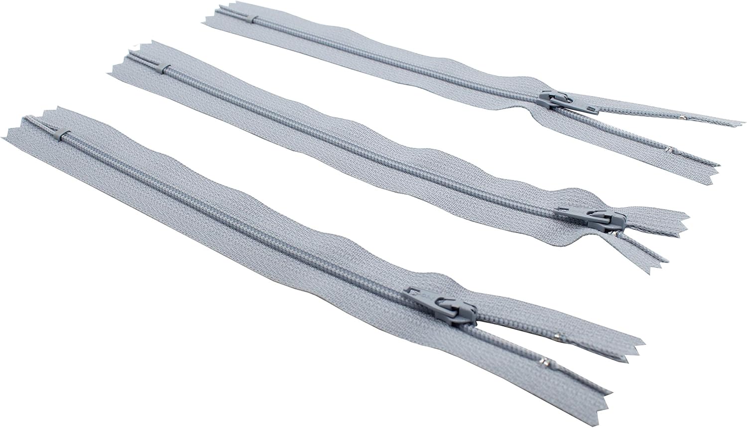Skirt & Dress Nylon Coil Lightweight YKK Closed Bottom Zippers for Sewing Craft & Apparel - Choose Your Length - Color Steel Grey #119 - Made in The United States (3 Zippers Per Pack) (14" Inches)