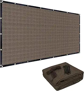 FAIR WIND 90% Sun Shade Cloth 8'x12' Privacy Screen Pergola Cover, Mocha