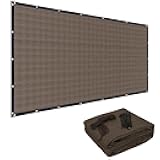 FAIR WIND Shade Cloth 90% Sun Shade Fabric Privacy Screen Shade Cover Patio Canopy with Grommets Shade Net for Garden Outdoor Pergola 8 x 12 FT - Mocha