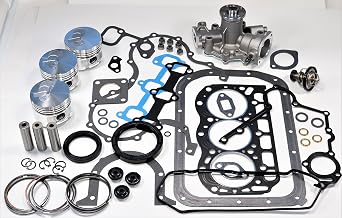 Compatible with Kawasaki 3010/4010 Mule Diesel KAF950 Engine Complete Rebuild Kit Gaskets, Seals, Piston, Rings, Themostat & Water Pump
