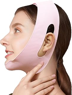 Post Surgical Silicone Chin Strap,Reusable Neck and Chin Lipo Compression Garment,Anti Snoring Chin Strap for Women & Men (Pink)