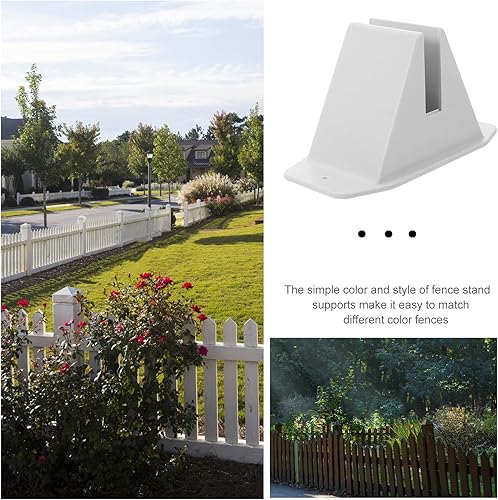 Miniatura 8 de HOMSFOU Base de valla de 4.92 pulgadas, soporte de pantalla de privacidad duradero para soporte de divisor de habitación, poste de valla de jardín,