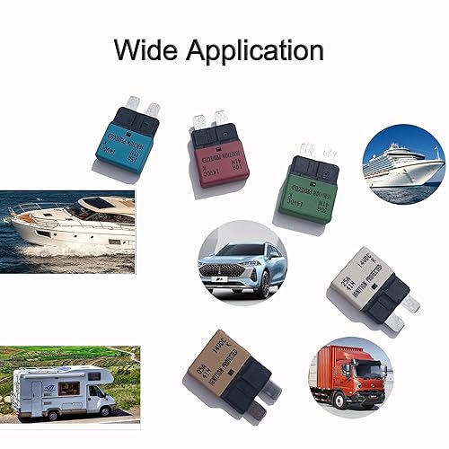 Miniatura 7 de Tiwerlfe Interruptor de reinicio automático de 14 V CC de perfil bajo ATCATO Reset Disyuntor Fusible para Braker Automotive Marine RV 6 piezas
