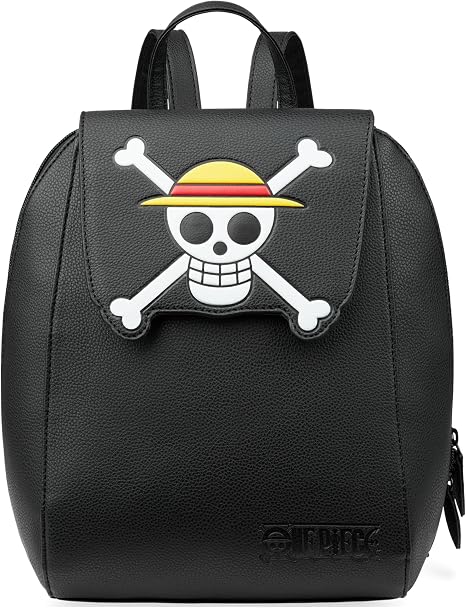 Get Trend One Piece Backpack for Women, Teens, Mini PU Leather Daypack with Adjustable Straps, Anime Travel Bag for School, Work, Gifts for Women (Black One Piece)