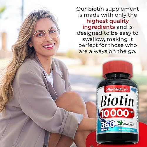 Miniatura 3 de FITO MEDIC'S Laboratorio  biotina 10000mcg  pestaña 360  biotina  suplemento de biotina  biotina vitaminas  pastillas de biotina  biotina para el