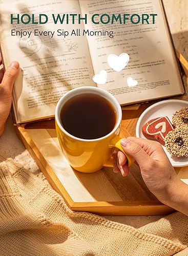 Vista 49 de Sweese. Conjunto de 6 tazas de café de porcelana, 16 onzas, Blanco