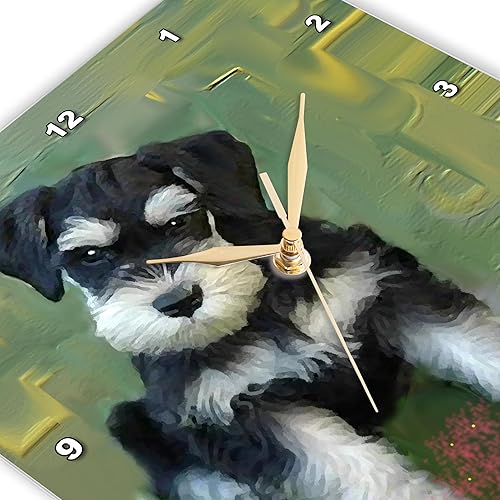 Miniatura 4 de 3dRose LLC Schnauzer Miniature - Reloj de pared (10.0 x 10.0 in)