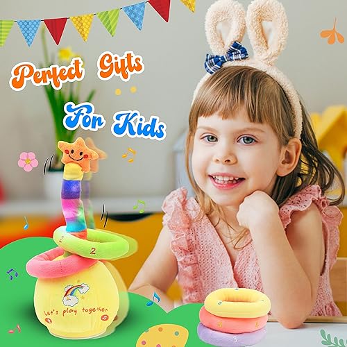 Miniatura 2 de Hopearl Catch Me Ring Toss - Juguete musical de baile con 5 anillos iluminados, repite lo que dijiste persiguiendo juego de lanzamiento para