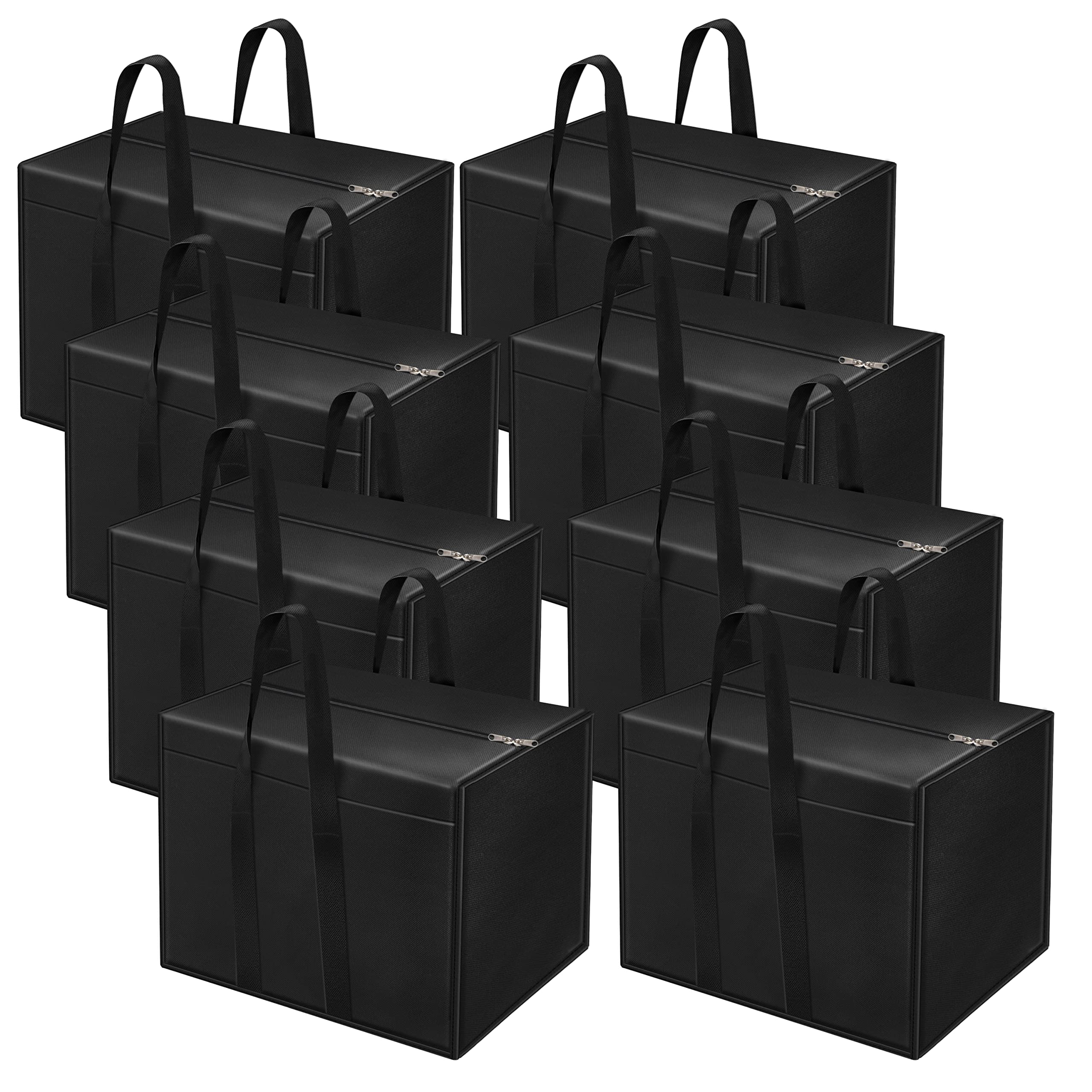 Storite 8 Pack Nylon 85 L Moisture Proof Multi-Purpose Storage Bag/Clothing Storage Organizer/Toy Storage/Stationery Paper Storage Bag with Zipper Closure and Strong Handle (Black,57x36.8 x40.5 cm) (B084L8T5FK) Amazon Price History, Amazon Price Tracker