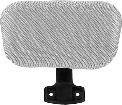 Height Adjustable Computer Chair Headrest with Neck Support Cushion for Office Desk Chairs, Grey Mesh Material, No Drilling Installation