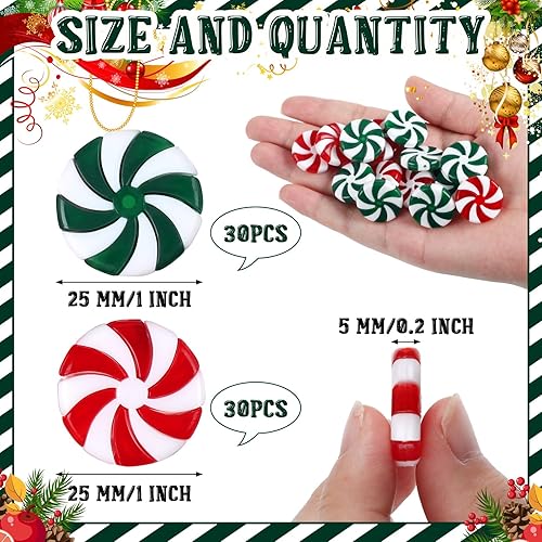Miniatura 3 de 120 piezas de bastones de caramelo de Navidad de plástico, adornos de menta para árbol de Navidad, paletas, decoración artesanal para Navidad,