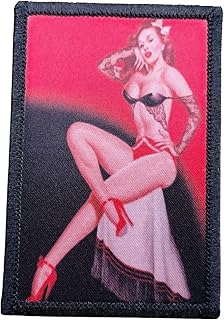 Pinup Girl Redhead Morale Patch Removable Hook and Loop for Molle Gear, Operator Hat, Rucksack, Pack Bag, Backpack, Made in The USA
