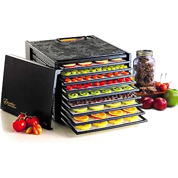 Excalibur 3900B 9-Tray Electric Food Dehydrator with Adjustable Thermostat Accurate Temperature Control Faster and Efficient Drying Includes Guide to Dehydration Made in USA, 9-Tray, Black