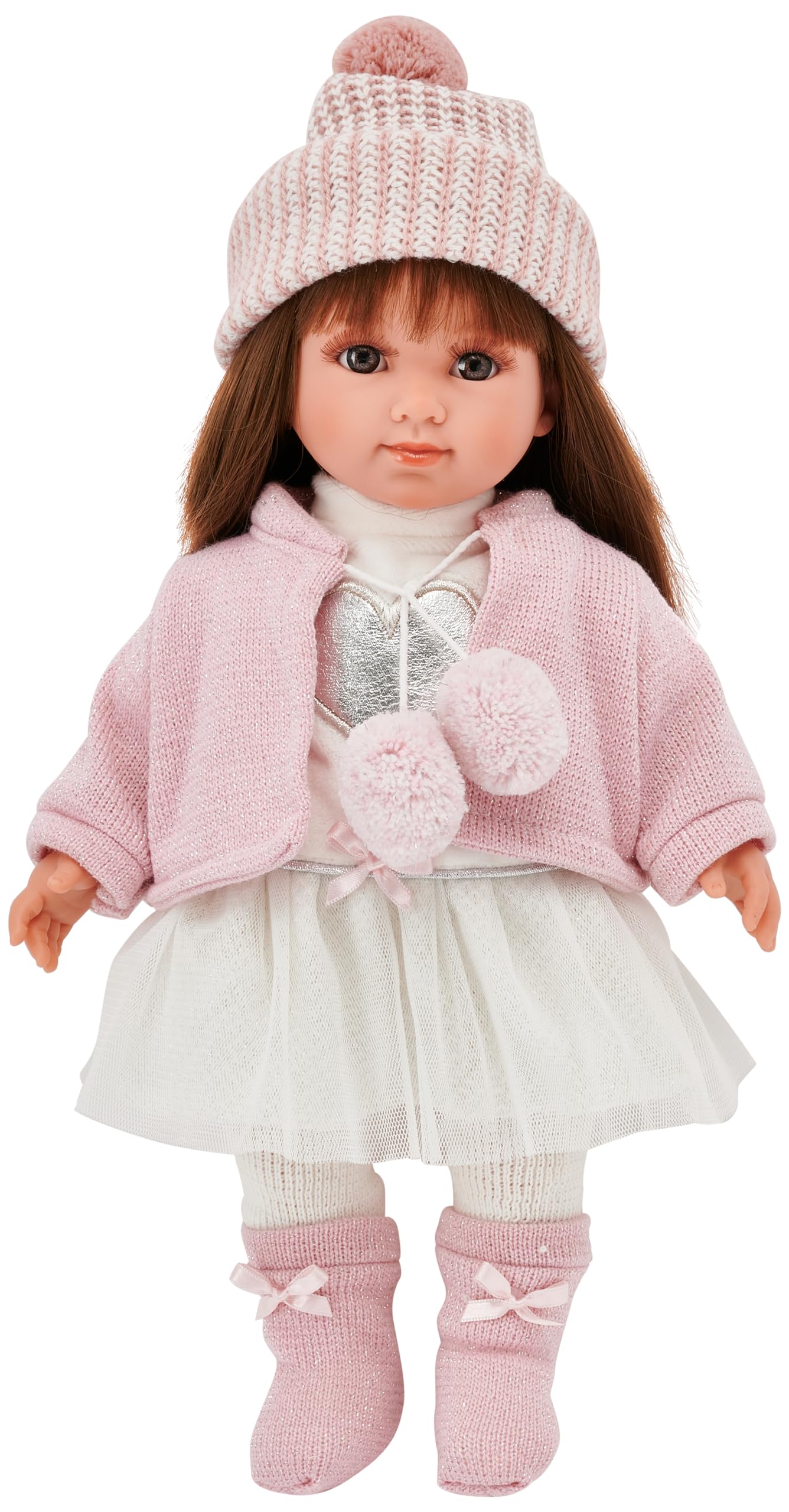 Llorens 1053528 Sara Doll with Brunette Hair and Brown Eyes, Fashion Doll with Soft Body, Includes Trendy Outfit, 35 cm