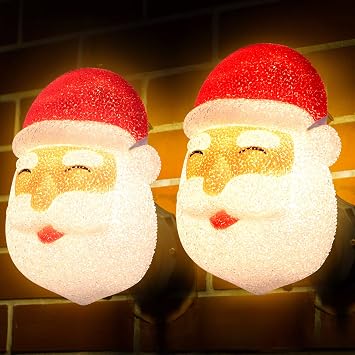 2Pcs Christmas Santa Porch Light Covers for Garage Door Decorations, Light Cover for Holidays, Outdoor Decor