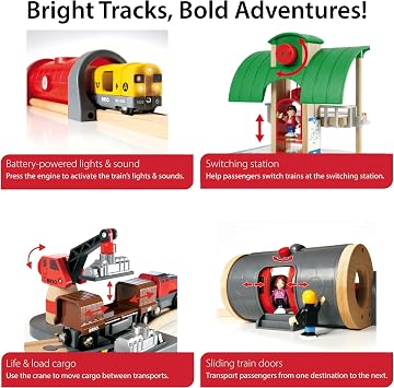 BRIO World Deluxe Railway Set - 87-Piece Wooden Train Set - Includes Passenger & Freight Trains, Stations, Accessories - Safe & Sustainable - MESH Accredited Fun Play for Kids Ages 3 & Up
