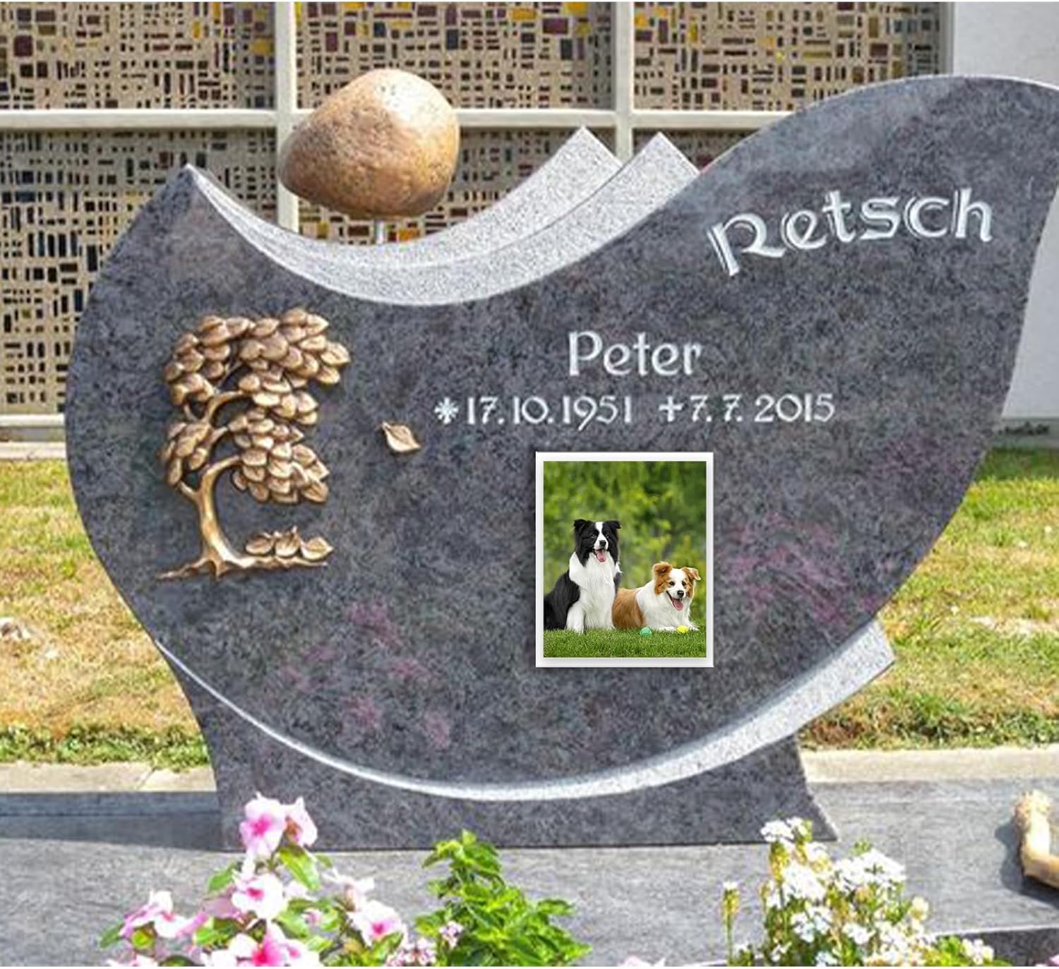 LEOSINDA Custom Memorial Pictures Custom Personalised Ceramic Waterproof Grave Decorative Portrait Photo Memorial Plaque Free Frame Cemetery Headstone, Rectangle