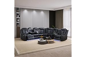Manual Reclining Living Room Furniture Set Sofa Leather Sectionals