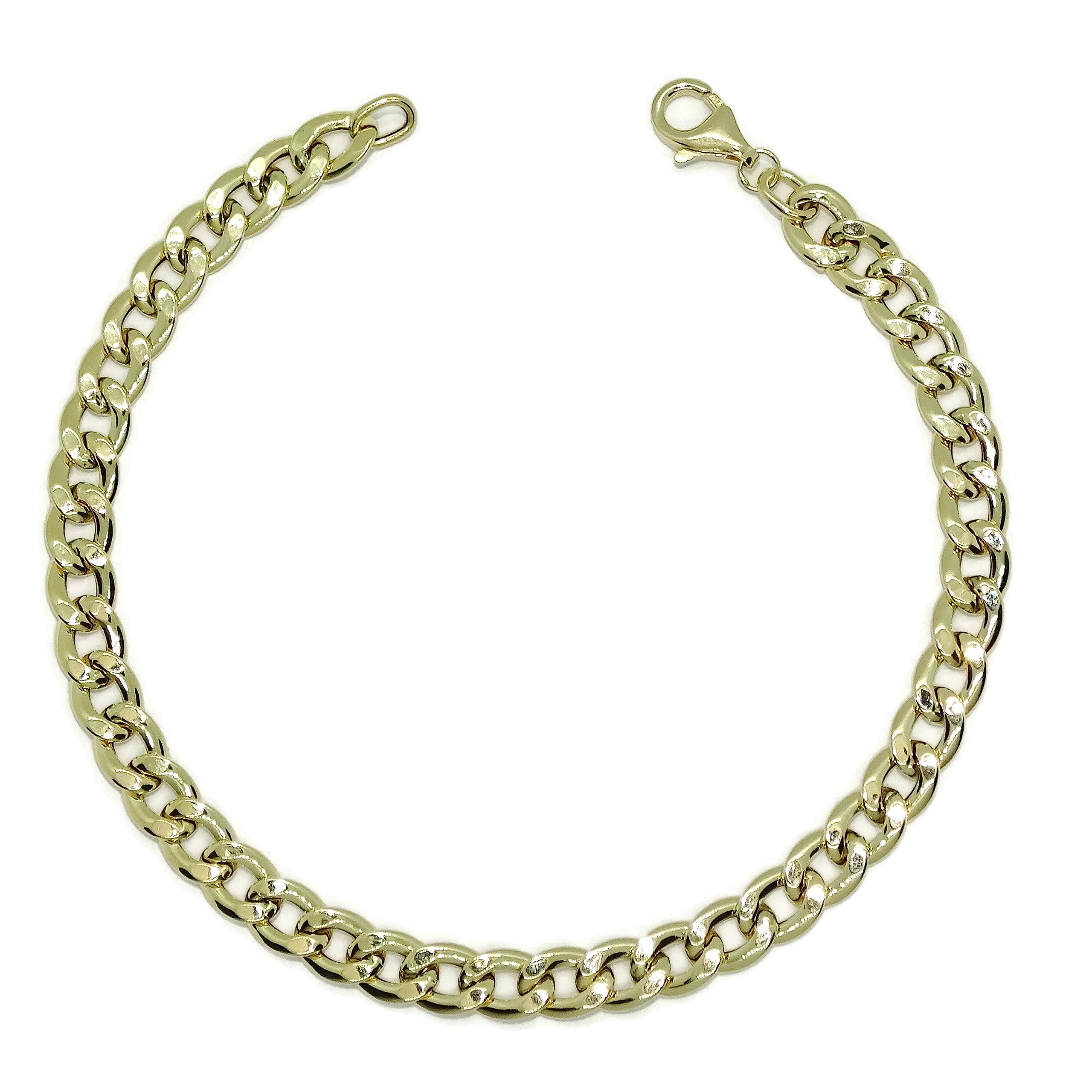 Never Say Never Pulsera para Hombre de Oro Amarillo de 18k barbada plana de 6.00 mm de Ancha 21.50cm de Larga. 3.00 gr de oro de 18k