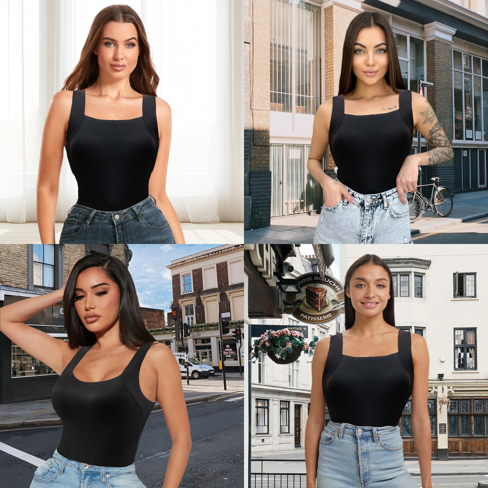 Women's Shapewear Compression Tops Women Tank Top Vest Top with Built in Bra Slimming Shapewear for Women Tummy Control