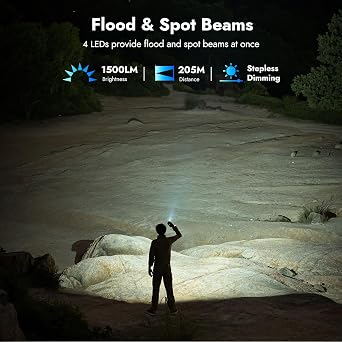 WUBEN C3 Flashlight 1200 High Lumens Rechargeable Flashlights Bundle X4 EDC Flat Flashlight with RGB Light
