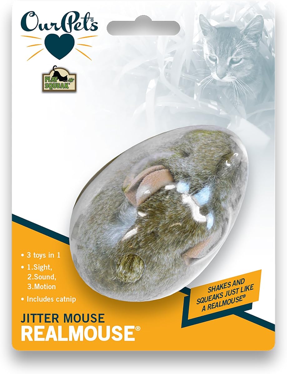 Play-N-Squeak Jitter Mouse Interactive Cat Toy