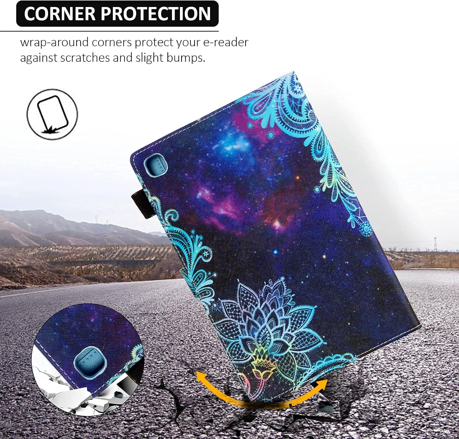 Dteck Case for (2020) Samsung Galaxy Tab A7 (10.4-Inch) (SM-T500/SM-T505) Tablet - Fold Stand Magnetic Flip Case with [Card Holder] PU Leather Protective Flip Cute Pattern Cover (Galaxy Flower) 00 Galaxy Flower