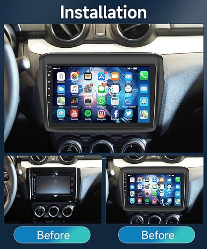 Miniatura 6 de Estéreo de coche para Suzuki Swift 2017 2018 2019 2020 Android 13 con navegación GPS, pantalla táctil Rimoody de 9 pulgadas, radio de coche con