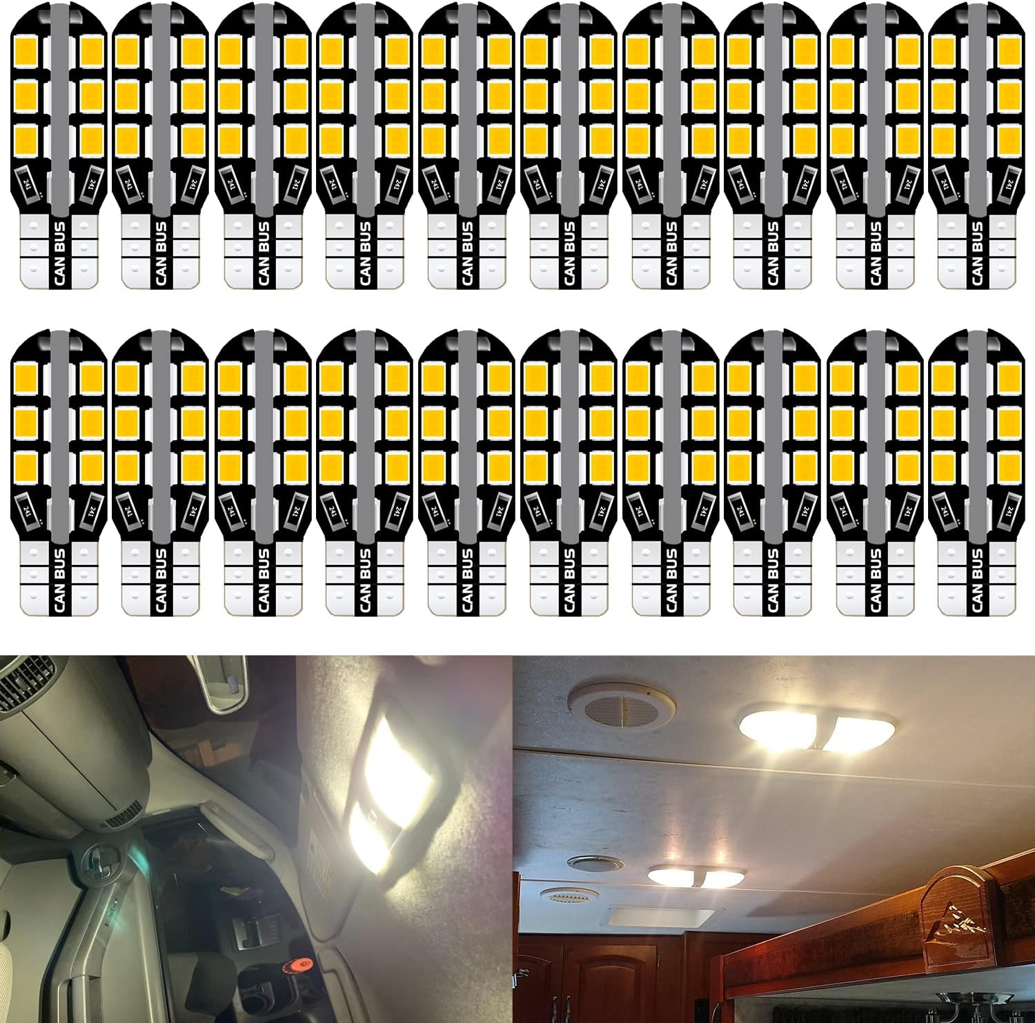 UNXMRFF 921 922 912 RV Interior LED Light Bulbs Super Bright 24SMD