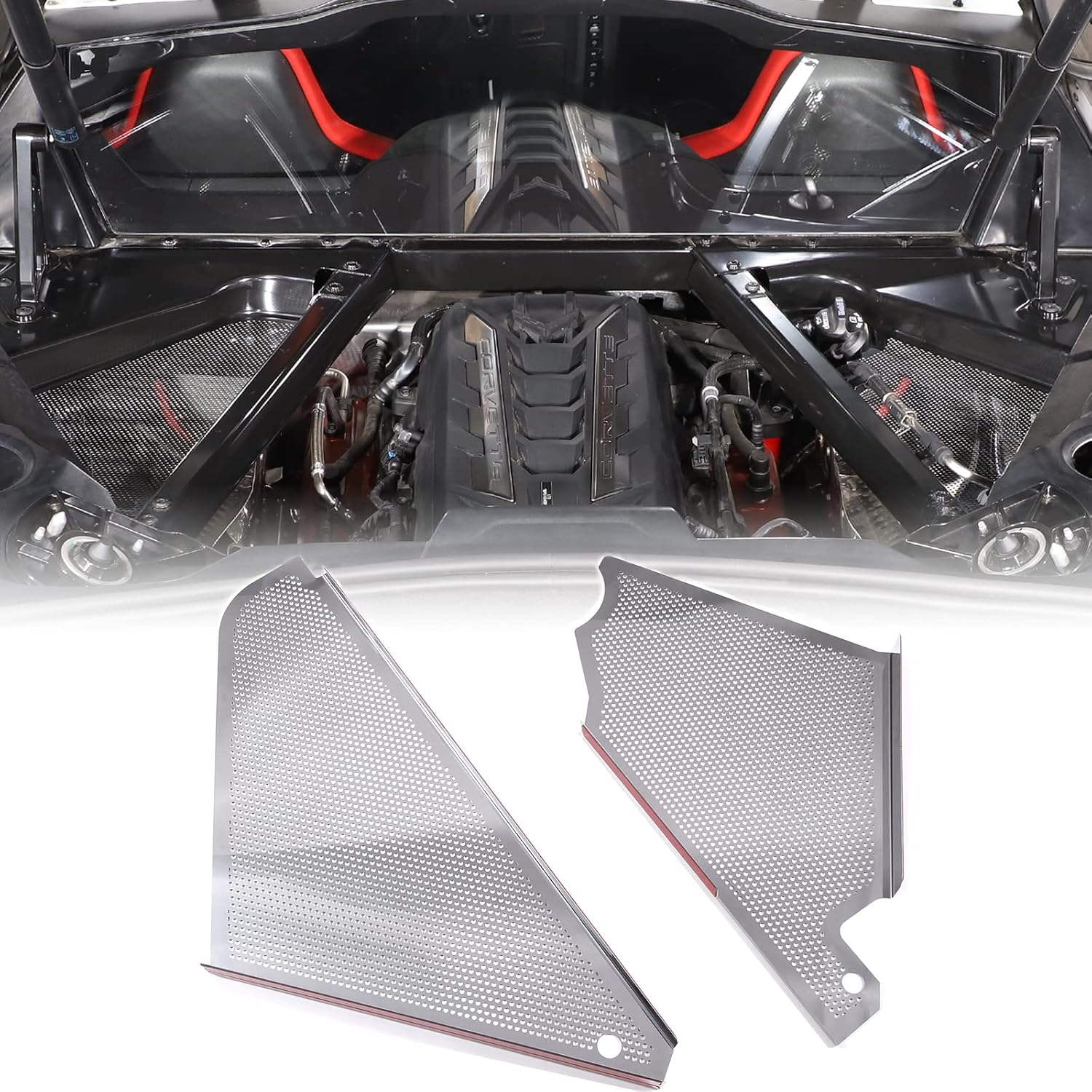 Amazon CHEAYAR エンジンベイパネルカバー シボレー コルベット C8 20202023対応 ステンレススチール リア