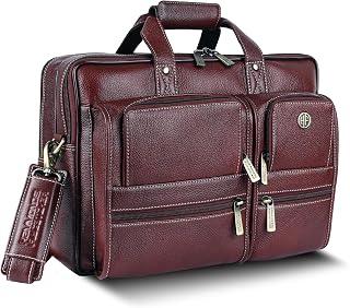 HAMMONDS FLYCATCHER Genuine Leather Office Bag for Men, Premium 15.6 Inch Laptop Bag for Men, Multi Compartments & Adjusta... Price In India