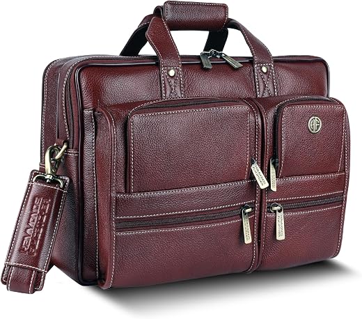 HAMMONDS FLYCATCHER Genuine Leather Office Bag for Men, Premium 15.6 Inch Laptop Bag for Men, Multi Compartments & Adjusta...