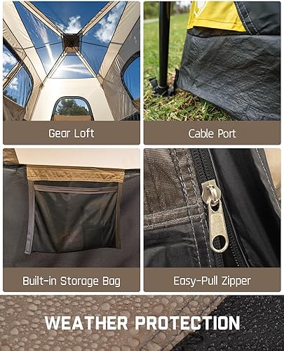 Miniatura 6 de FanttikOutdoor Tienda de campaña para 46810 personas, instalación instantánea en 60 segundos con lluvia y resistente al viento, portátil, con bolsa