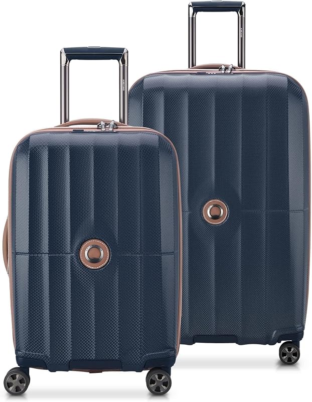 DELSEY PARIS Carrusel, juego de 2 piezas de equipaje rígido (21/28 pulgadas), azul marino | valija expandible, policarbonato liviano de primera calidad, ruedas giratorias de doble densidad, cremallera SECURITECH, candado TSA