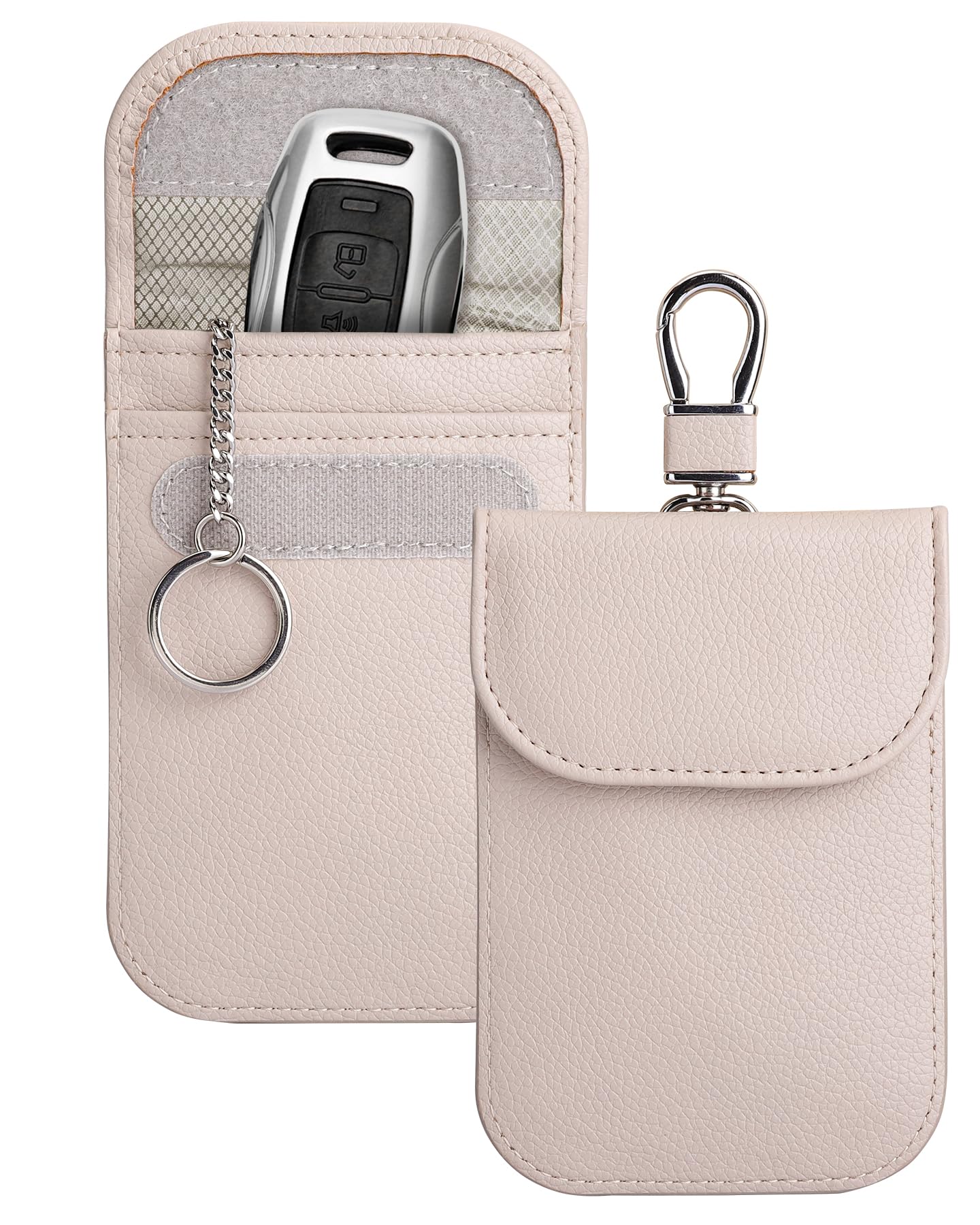 Lot De 2 Étuis Anti RFID Pour Clés Voiture - Protection Contre Le Piratage Keyless - Design Fibre Carbone