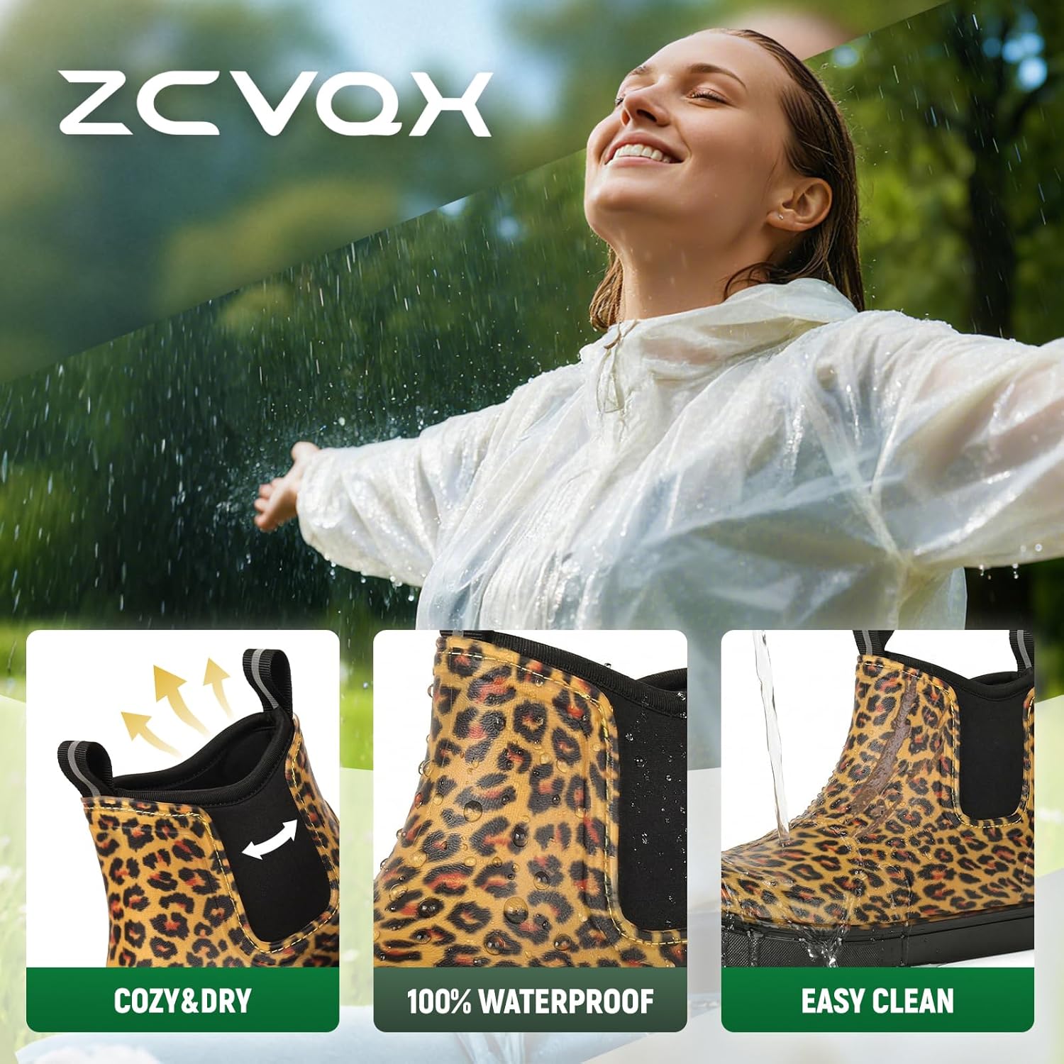 Women's Deck Boots Waterproof Ankle Rain Boots Outdoor Fishing Garden Boots for Women Anti-Slip Lightweight Comfortable Work Shoes