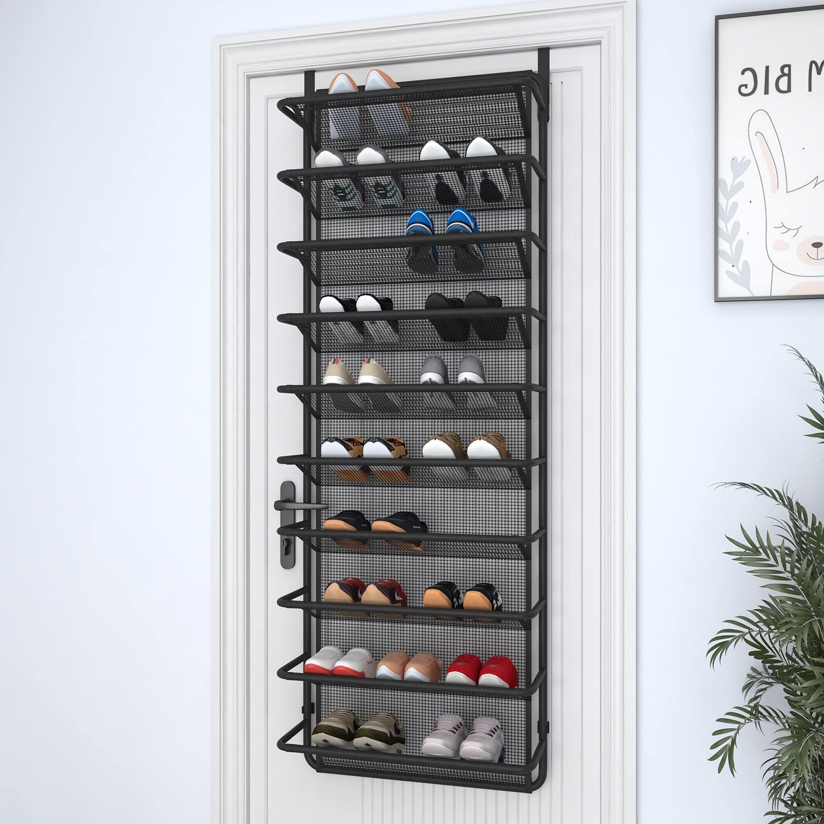 TZAMLI 10Tier Shoe Rack Over The Door Shoe Organizer Hanging Shoe