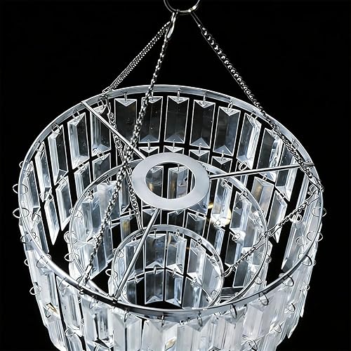 Miniatura 4 de Lámpara de araña moderna, lámpara de araña sintética, lámpara colgante de techo para dormitorio de niñas, 9.84 pulgadas de ancho x 11 pulgadas de