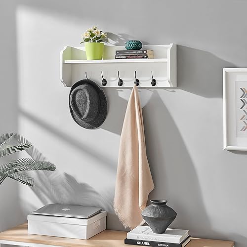 Miniatura 9 de Danya B Estante flotante de pared con ganchos para entrada montado en la pared blanco