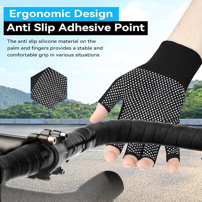 Guantes táctiles ligeros sin dedos para ciclismo unisex miniatura 7