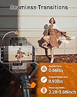 Vista 8 de hohem iSteady V3 - Estabilizador de cardán para iPhone, cardán de teléfono de 3 ejes, rastreador magnético de inteligencia artificial, varilla