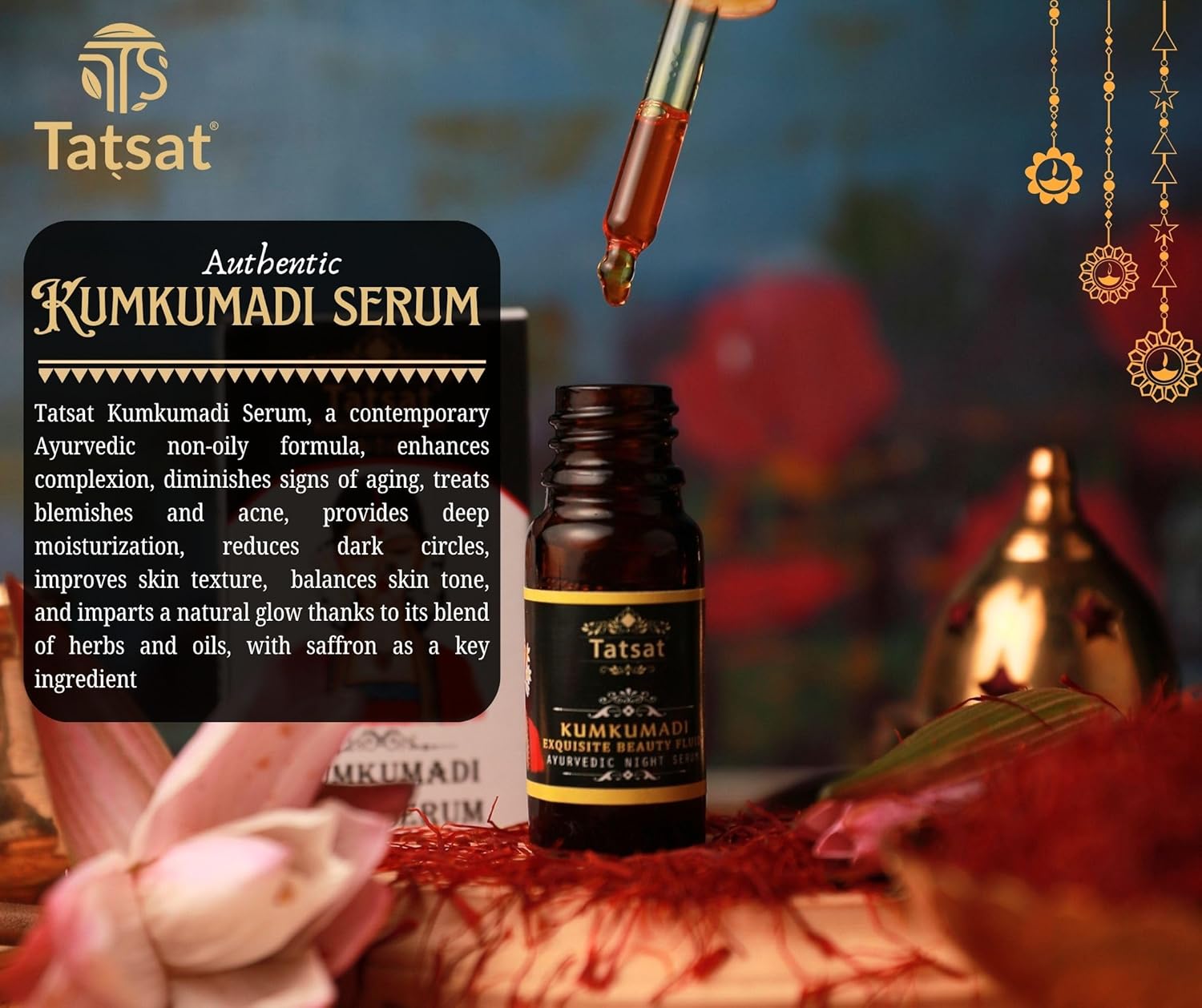TATSAT Kumkumadi Exquisite Face glow Serum for radiant,spotless wrinkle free skin.anti aging,non oily-10m - Image 2